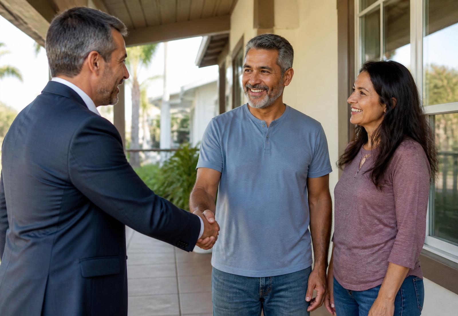 The Higher Offer team meeting with Newbury Park homeowners